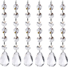 30PCS Clear Acrylic Crystal Ornament Beads Garland Chandelier Hanging Crystals f