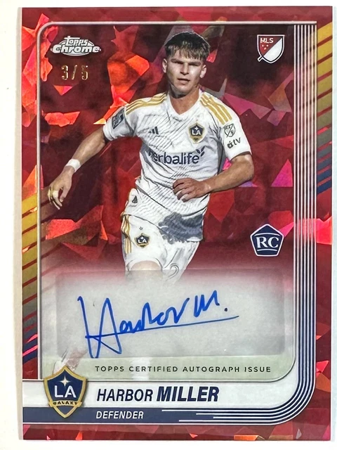 Harbor Miller /5 Red Auto RC - 2025 Topps Chrome MLS SAPPHIRE - LA Galaxy