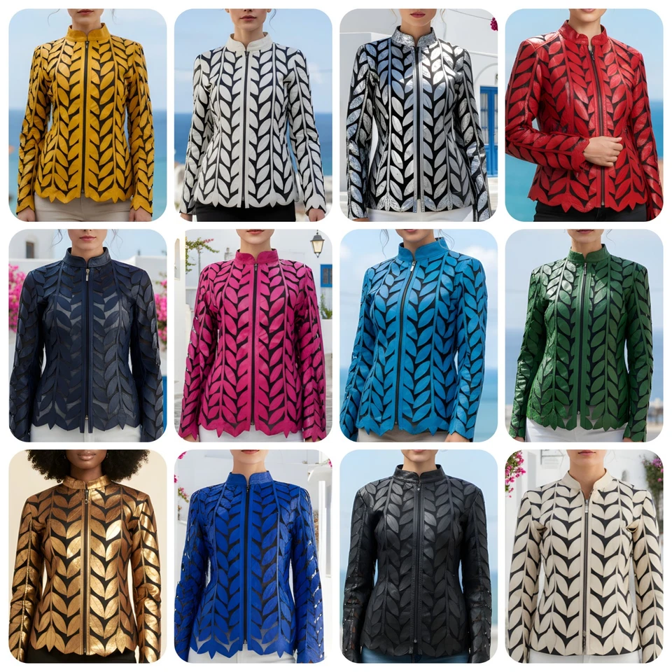 Chaqueta de cuero para mujer Chaqueta de cuero para mujer Chaqueta de cuero para mujer Todos los colores Tallas Foto 2 de 4