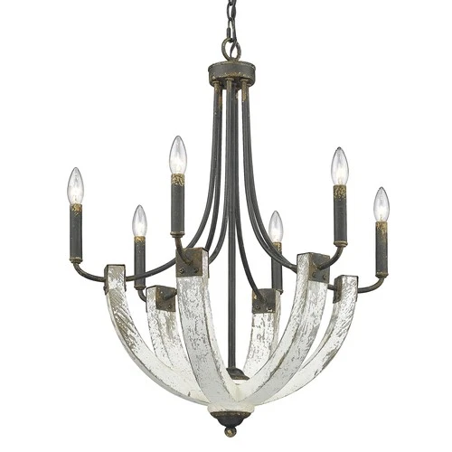 Golden Lighting 0839-4P Haiden 4 Light 16"W Taper Candle Pendant - Burnished - Picture 3 of 7