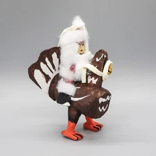 NAVAJO FOLK ART-SANTA RIDING TURKEY ORNAMENT by DELBERT BUCK-NATIVE AMERICAN