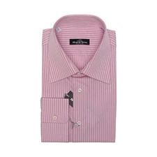 690$ ITALIAN LUXURY GERLIN Shirt Striped Pink Cotton 16 - 41 - 2N BIJAN