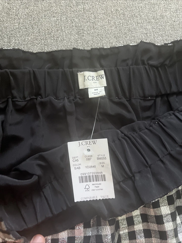 Falda J-Crew Pull On Plateada Metálica Talla M Nueva con Etiquetas Fiesta Navidad Año Nuevo Foto 2 de 4