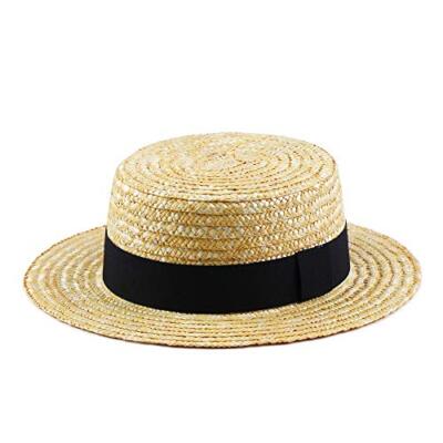 Boater Hats for Men Women Straw Skimmer Hat Wide Brim  display picture 3