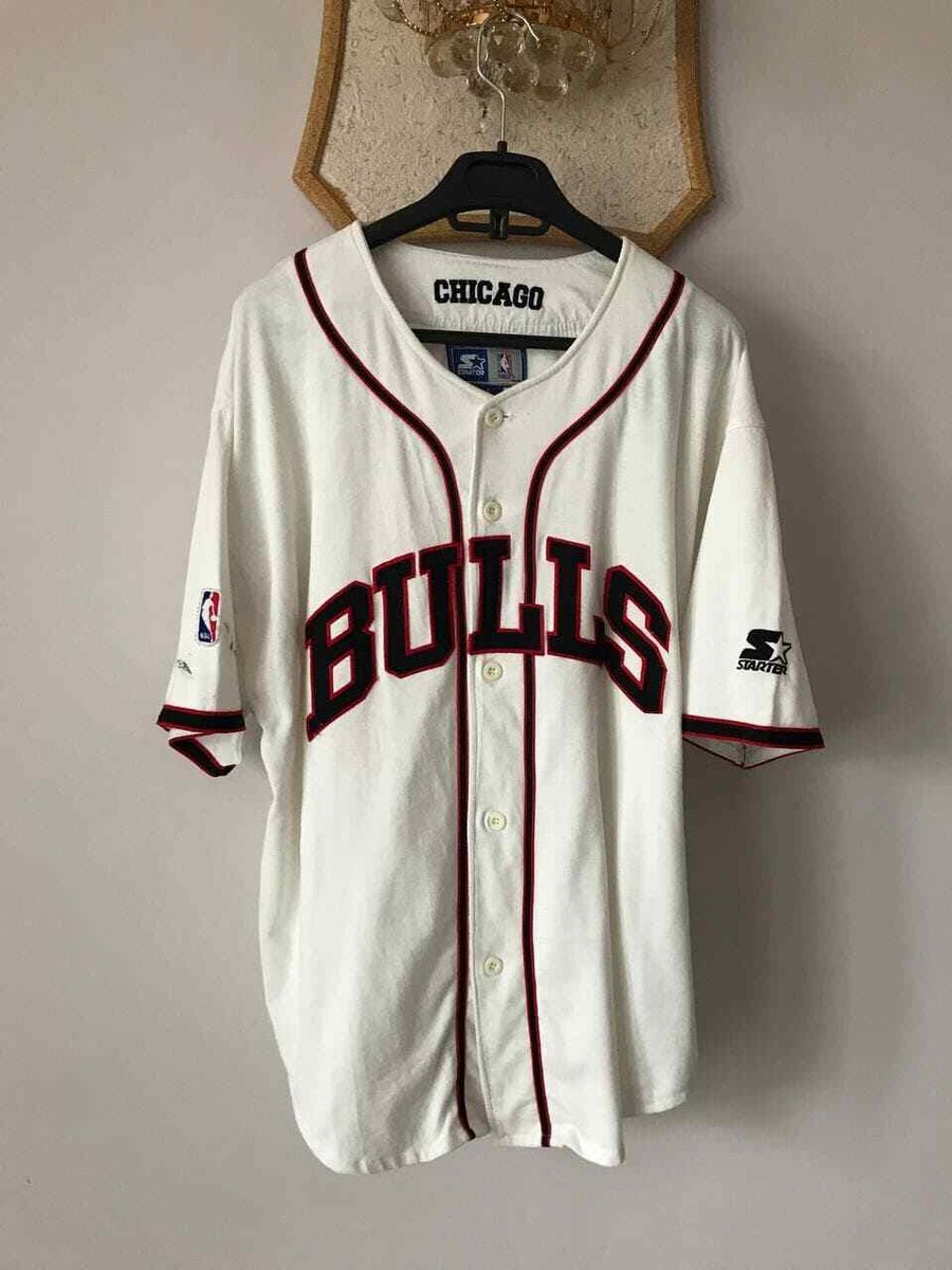 CHICAGO BULLS NBA BASEBALL VINTAGE JERSEY BIG LOGO 90s
