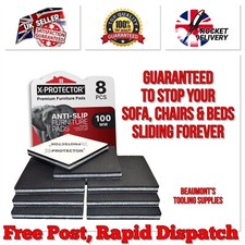 8pc 100mm Non Slip Pads Protector Rubbers Settee Chair Leg Sofa Table Feet