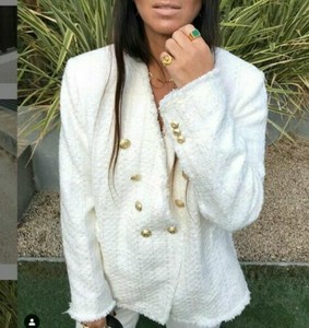 zara frayed tweed jacket