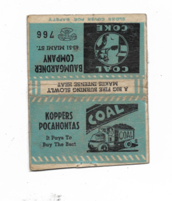 MATCHBOOK COVER-----BAUMGARDNER COMPANY--43-51 MIAMI--TIFFIN OHIO---DOUBLE SIZE