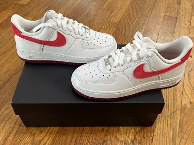 Nike Air Force 1 '07 AF1 White Adobe Team Red FQ7626-100 womens sz