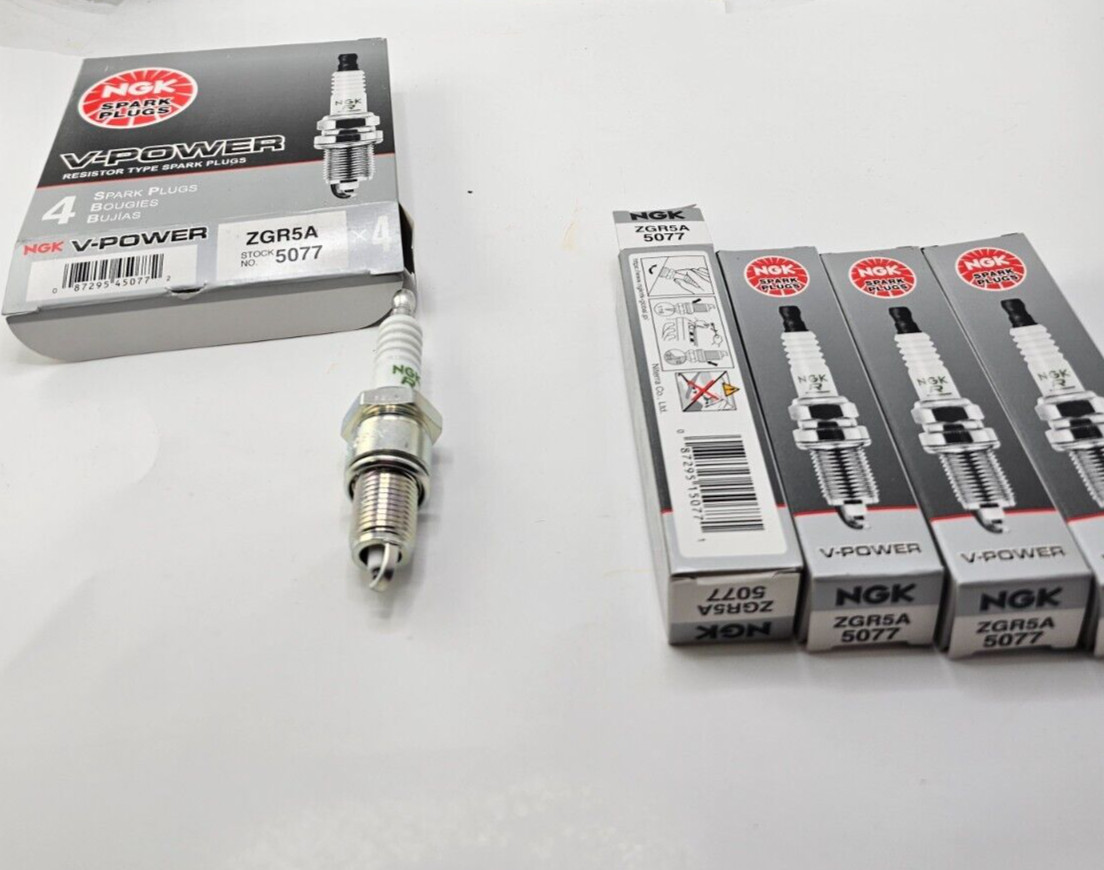 QTY 4 NGK V-Power Spark Plug ZGR5A 5077 for 1993 BMW 325i