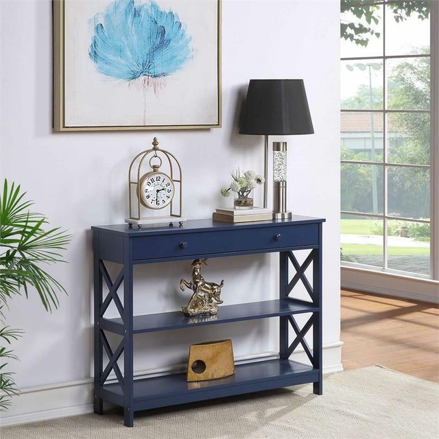 Convenience Concepts Oxford 1 Drawer Console Table Cobalt Blue For Sale Online Ebay