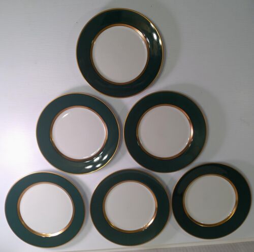 Fitz & Floyd 1978 Vintage Renaissance Green Salad Plates 7 1/2", lot of 6 plates - Picture 1 of 6