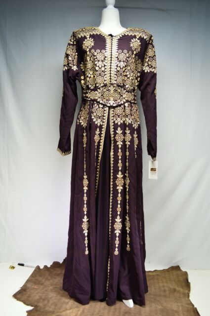 Al karam Quadri Jordan Pakistani Burgandy And Gold Dress With Belt Size 5 NWT