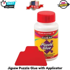 RoseArt Jigsaw Puzzle Glue with Applicator - Saves, Clear & Bright, 4.5 fl oz