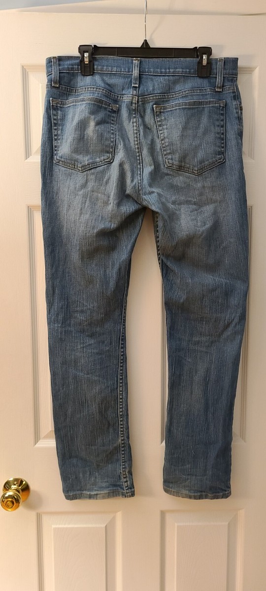 George Mens Jeans 32x32 Blue Medium Wash Denim Stretch Zip Fly