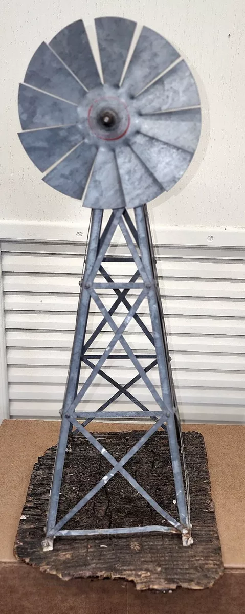 Vintage Metal Windmill Salesman s Sample Galvanized Steel 17