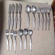 Silkema Rostfrei Germany Flatware Set of 16 Kitchen Dining Forks Spoons Knife