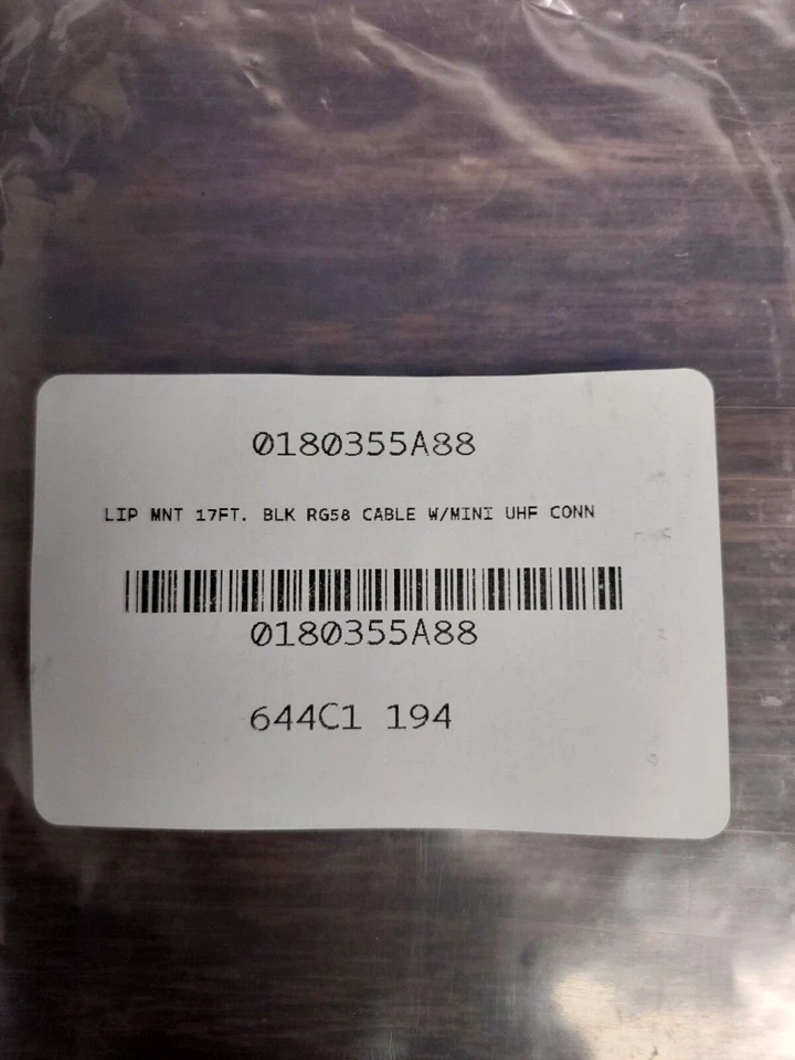 NIB  (lot of 10) Motorola Lip Mount -17ft blk RG58 w/mini UHF connect 0180355a88 - Image 4 of 4