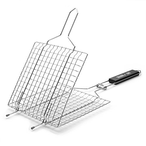 Barbecue Grilling Basket Grill BBQ Net Steak Meat Fish Vegetable Holder Tool UK - Bild 3 von 9