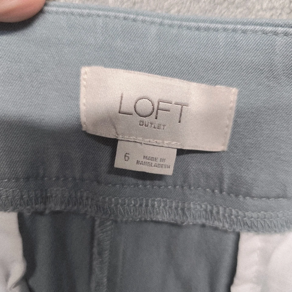 Pantalones Ann Taylor LOFT para mujer talla 6 azules modernos ajustados al tobillo informales bolsillos con cremallera Foto 3 de 4