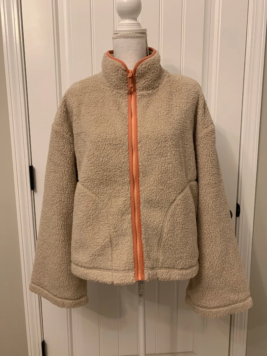 New Madewell x Penfield Haight Fleece Jacket Ivory Pink Sz L K1320
