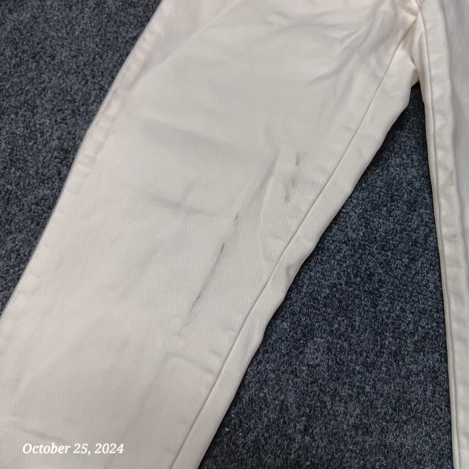 Pantalones de mezclilla Express vintage para mujer 6 blancos pierna recta tiro alto 24" cintura 30" entrepierna Foto 3 de 4