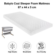 Premium Foam Mattress for Babylo Cozi Sleeper – 87x44x5cm – Travel Cot Bedside C