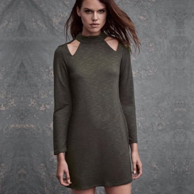 NEW LANSTON WOMENS CUTOUT TURTLENECK MINI DRESS | eBay
