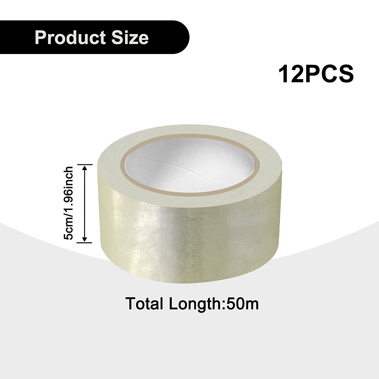 12 Rolls Packing Clear Tape Box Packaging 2.0mil 2" x 55 yard (165 ft