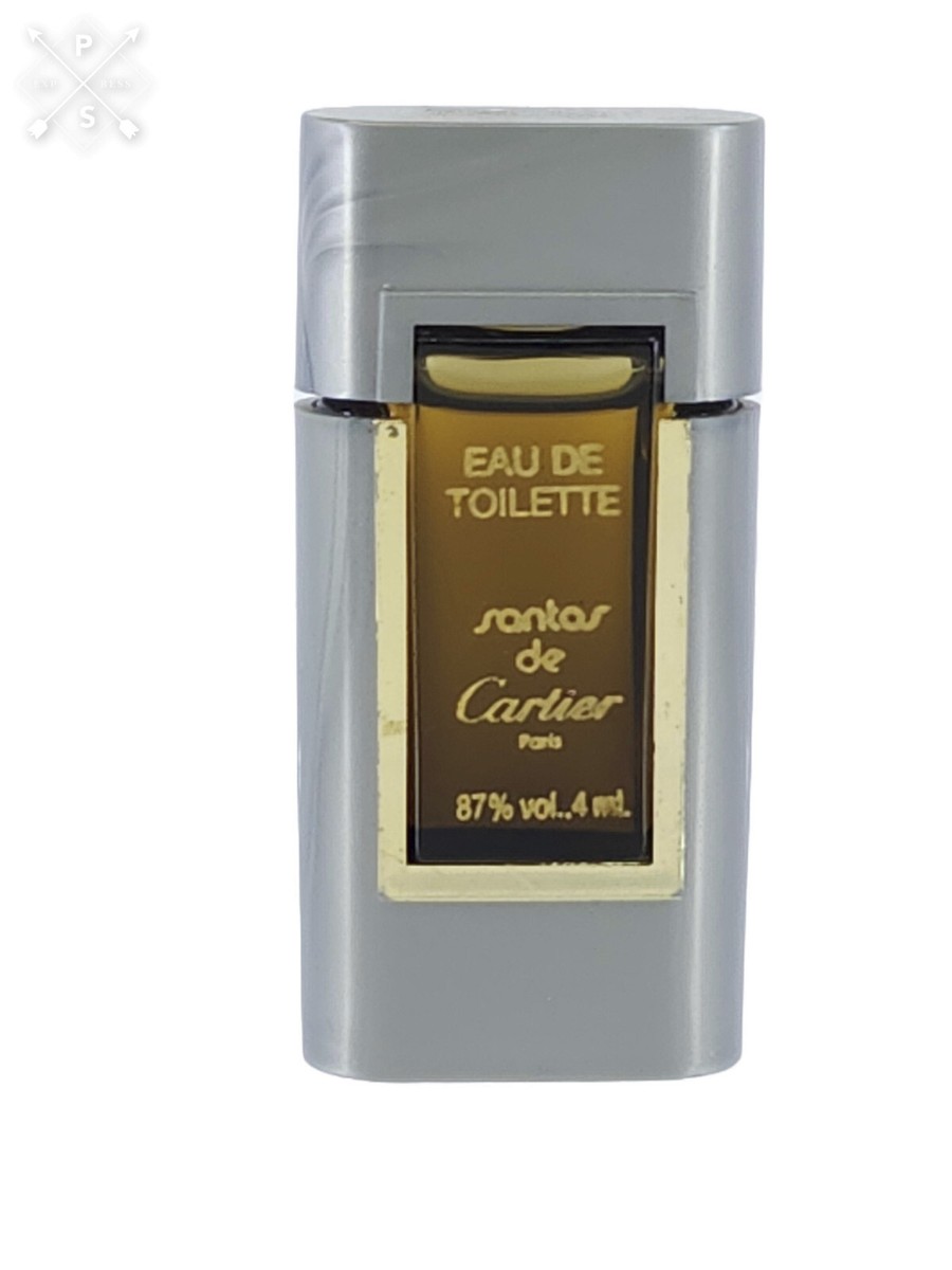 VINTAGE SANTOS de CARTIER PARIS 4ml MINI PERFUME * GREY FLACON | eBay