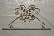 80 X 40 cm - Ancien petit fronton de porte, portillon, en fer forgé