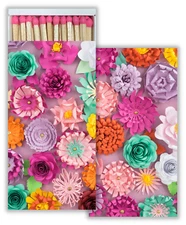 Origami Flowers Set of 6 Large Matchboxes with Wooden Matches