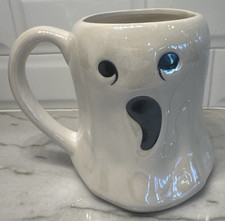 Way to Celebrate Iridescent White Ghost Mug Halloween 24oz Cup Scream