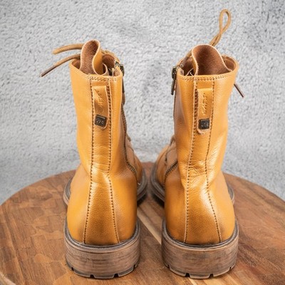 J75 Mens Jump Cylinder Cap Toe Lace Up Boot Tan Motorcycle  display picture 3