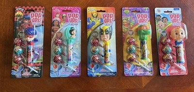 5X Assorted Lot Of Flix Pop Ups 3Pcs Candy Chupa Chups Lollipop Dispenser New