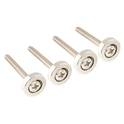 Musiclily Pro 4Pcs Nickel 15mm Steel Guitar Bass Neck Ferrule Joint Bushing Bolt
