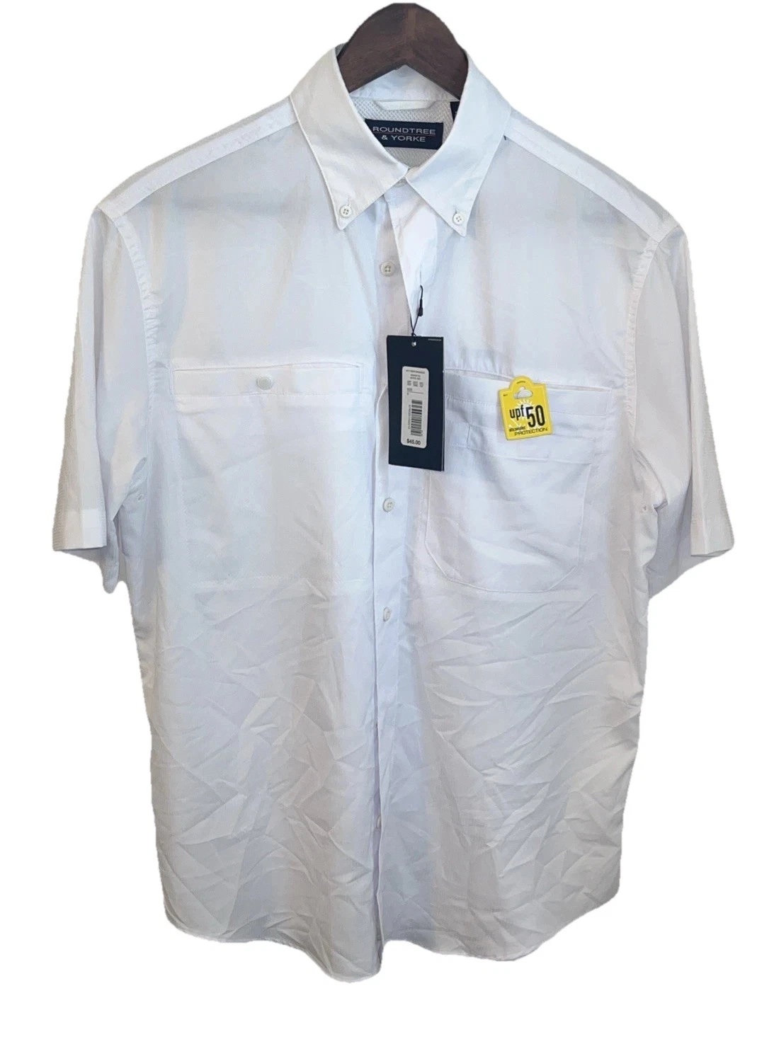 Round Tree & York Men's Sz Sm Performance/ Vented Back Shirt. New. UV Moisture