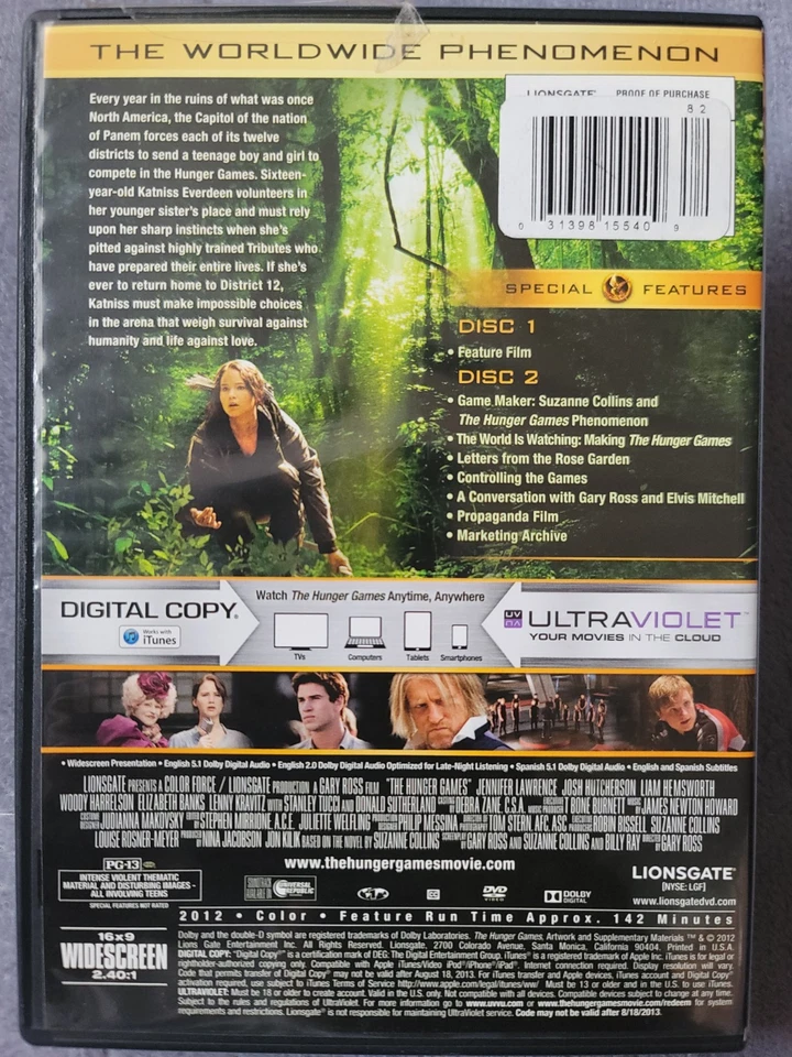 Hunger Games 2012 2 Disc Set DVD - Image 3 of 4