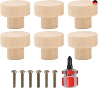 6 StüCk MöBelknöPfe Holz, Schubladenknopf MöBelknöPfe, 30 X 23 Mm HolzknöPfe FüR