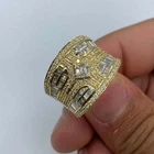3Ct Baguette Cut Real Moissanite Cluster Engagement Ring 14K Yellow Gold Plated