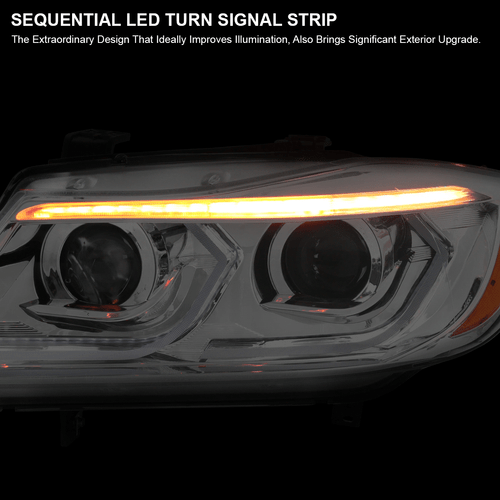 Fits 2006-2011 BMW E90 E91 325i 328i Sedan Dual Projector Headlights 3D LED Tube - Picture 11 of 13
