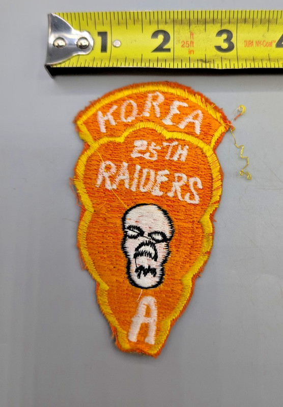 Korean War era US Army 25th Raiders Company A patch
