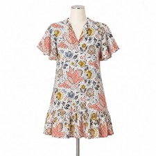 LOFT Petite Floral Mini Dress XXSP Cottagecore Romantic Prairie Feminine Boho
