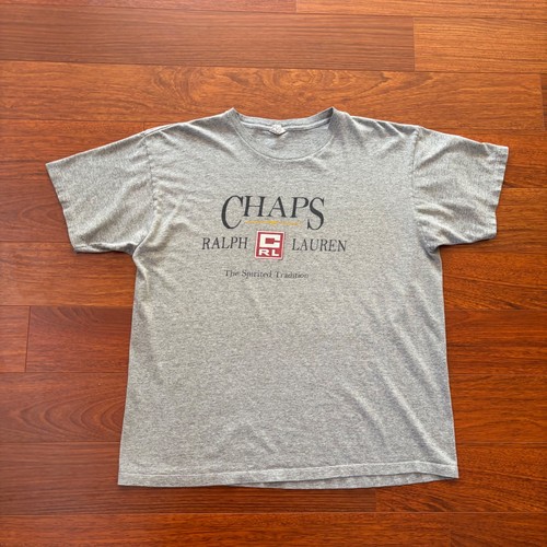 Chaps Ralph Lauren, Vintage Chaps Ralph Lauren T Shirt Mens XL Gray Logo Graphic Tee 90s USA Made