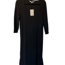 The Nines by HATCH Black Ribbed Jersey Maternity Dress - Size Large - NWT