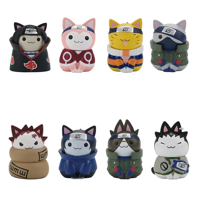 Naruto Mini Figuras Kakashi Itachi Gaara Versión Q PVC Muñeca de Acción Juguete Regalo