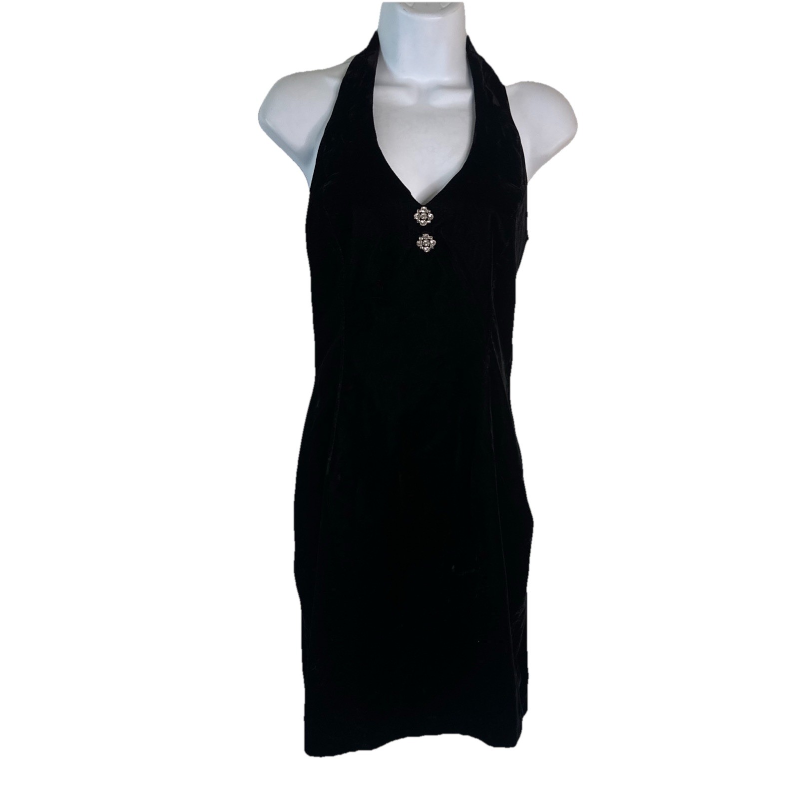 Gunne Sax, Vintage Jessica McClintock Gunne Sax Blk Velvet Formal Dress Lace Detail Sz 7/8