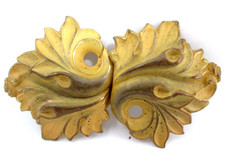 Vintage Womens Double Leaf Belt Buckle Art Nouveau Interlocking 2pc Fancy Ornate