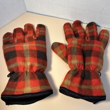 Womens Tartan Red Plaid Check Fashion Gloves One Size