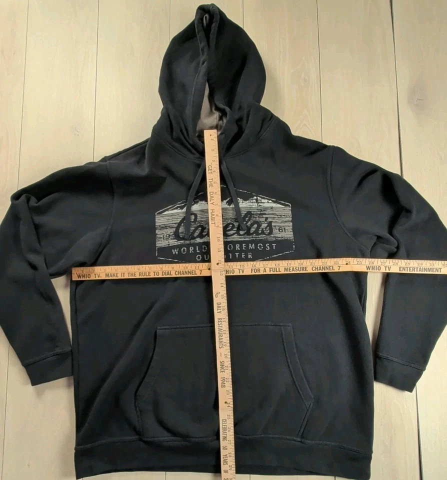 Cabelas Sudadera con Capucha Para Hombre 2XL Pullover Negro Top's World's Outfitter 1961 Exterior Foto 3 de 4